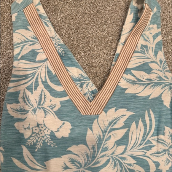 Tommy Bahama Blue and Cream Floral Midi Dress - Picture 2 of 6